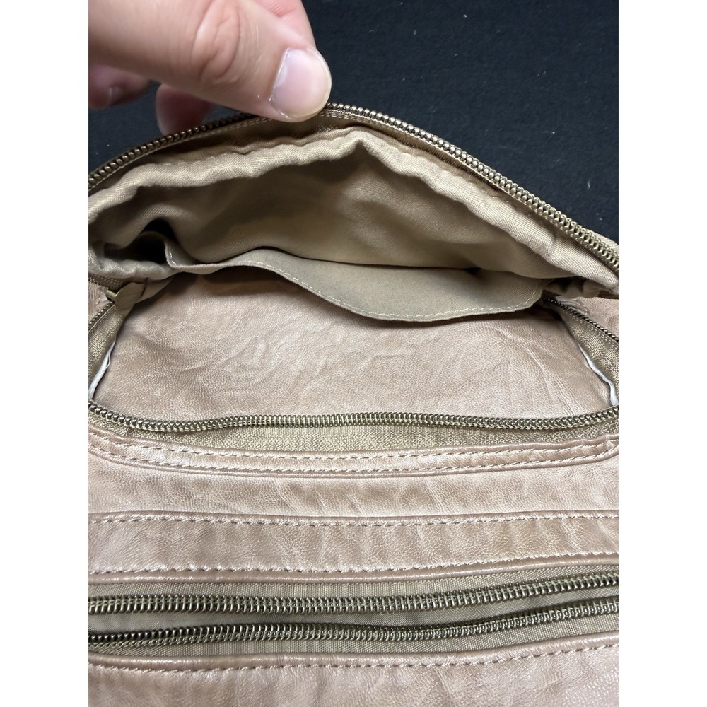 STONE MOUNTAIN USA Taupe Faux Leather Crossbody Bag Shoulder Bag Medium 11" x 8" - Picture 9 of 10